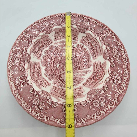 Vintage Grindley Staffordshire Set of 5 Soup Bowls 9" English Country Red - Picture 4 of 10